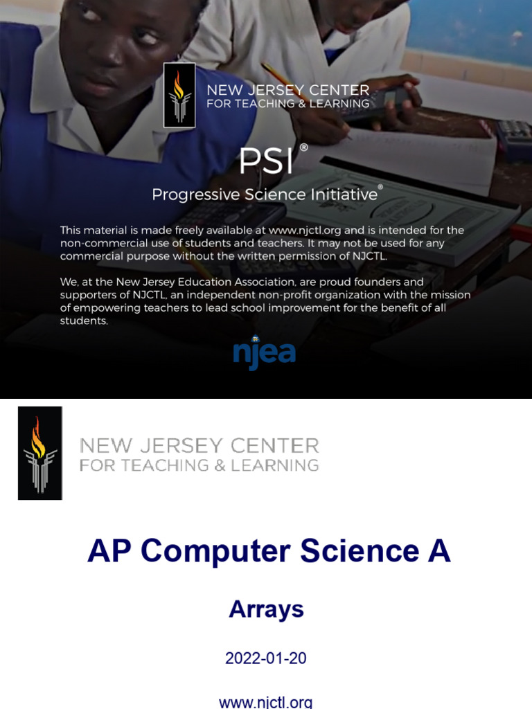 Apcompa Arrays-Presentation 2022-01-21 | PDF | Variable (Computer ...