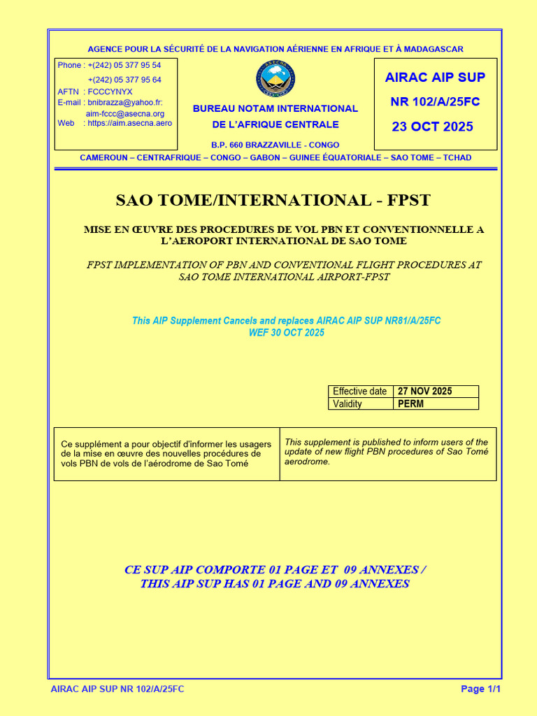 PBN Flight Procedures for Sao Tome Airport | PDF | Aviation | Navigation