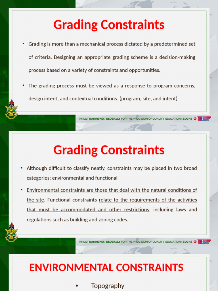 Landscape Engineering - Grading Constraints | PDF | Soil | Erosion