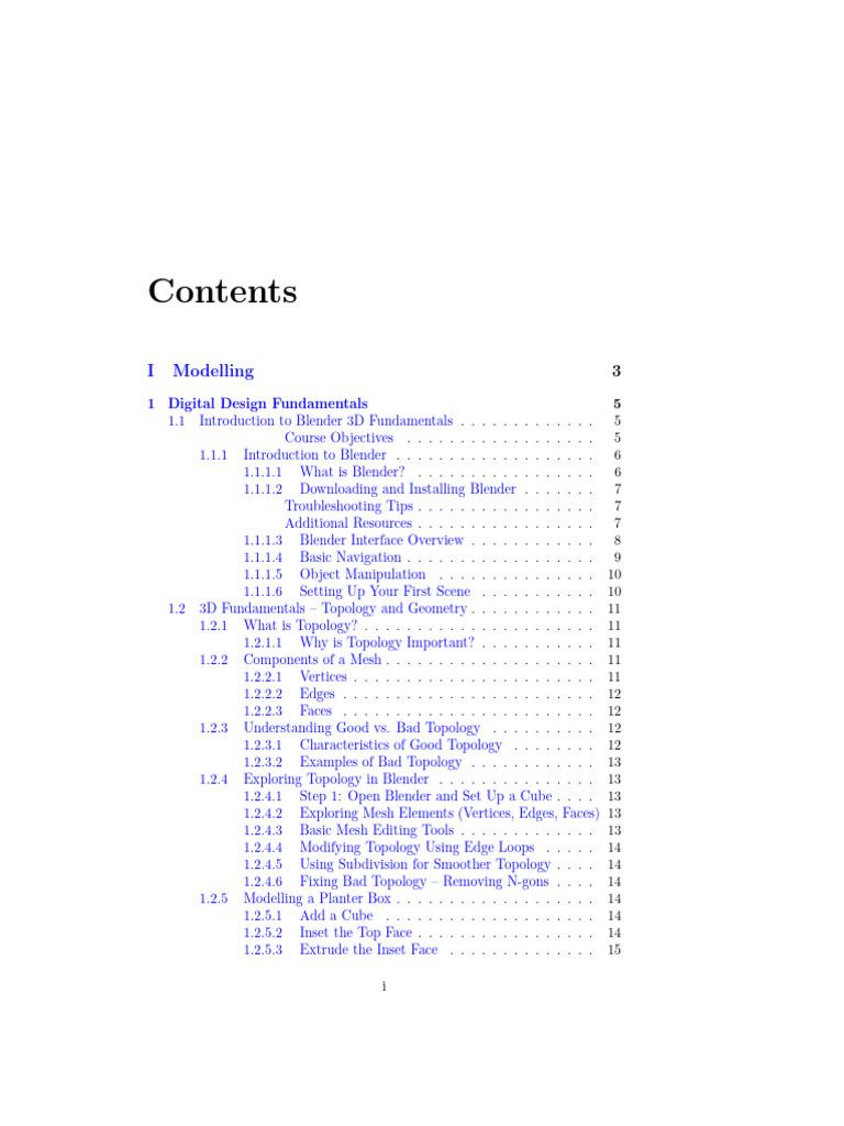 Blender 3D Design Fundamentals Guide | PDF | Blender (Software) | 3 D ...