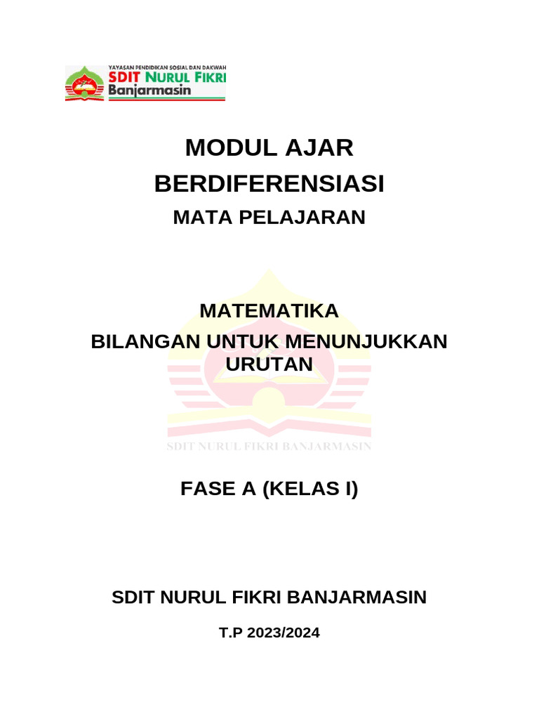 Modul Ajar Berdiferensiasi Matematika Mengurai Dan Menyusun Bilangan | PDF