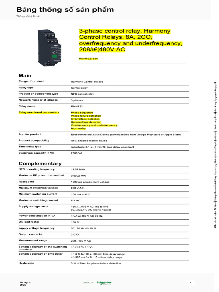 Schneider Electric Zelio-Control RMNF22TB30 | PDF | Alternating Current ...