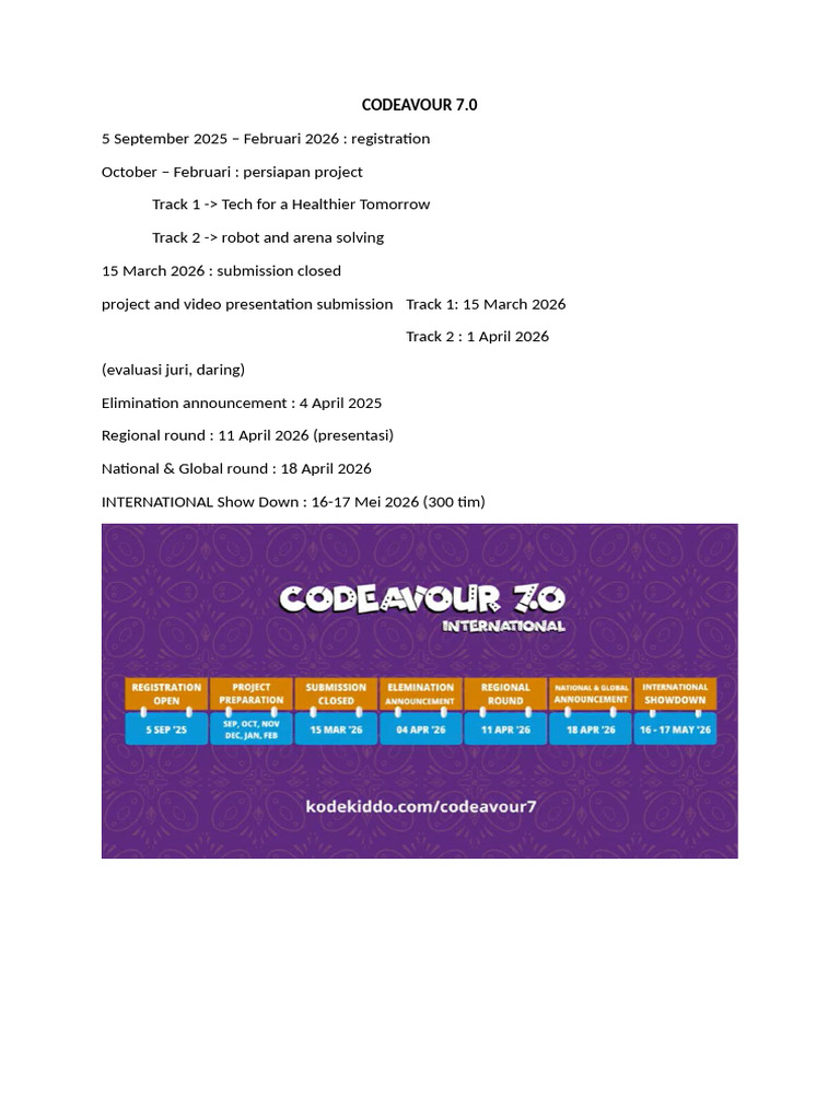 CODEAVOUR 7.0: Tech Competition 2026 | PDF