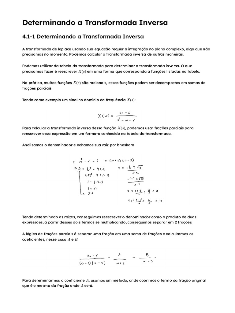 Determinando a Transformada Inversa | PDF