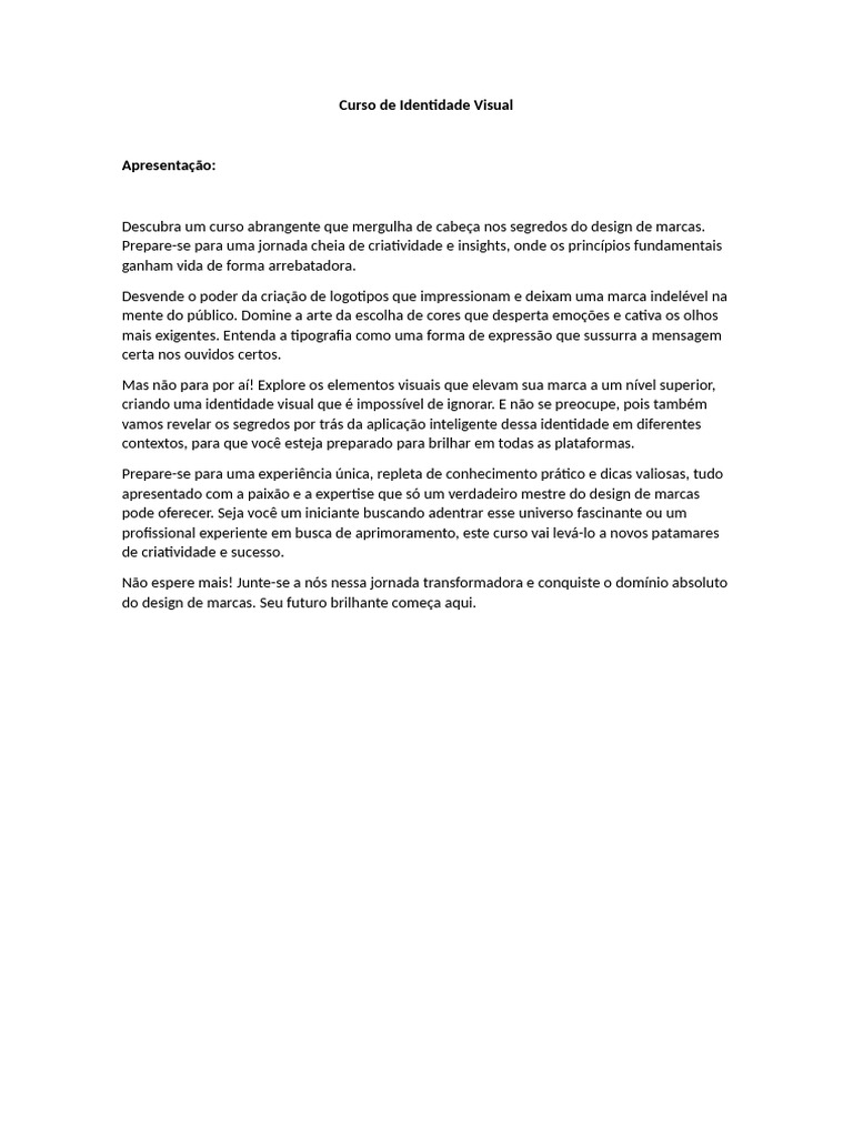 Curso Completo de Identidade Visual | PDF | Marca | Segmentação de mercado