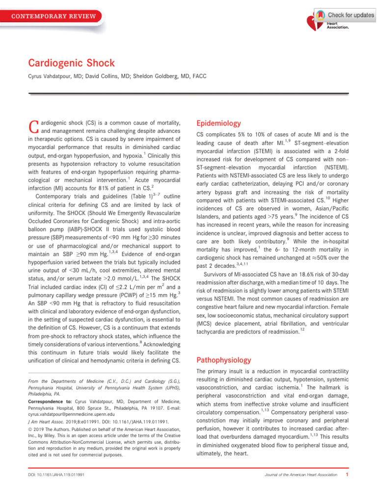 Understanding Cardiogenic Shock: Causes & Management | PDF | Myocardial ...