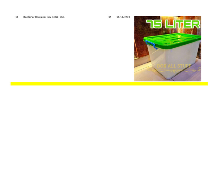 Kontainer Container Box Kotak 75 L | PDF