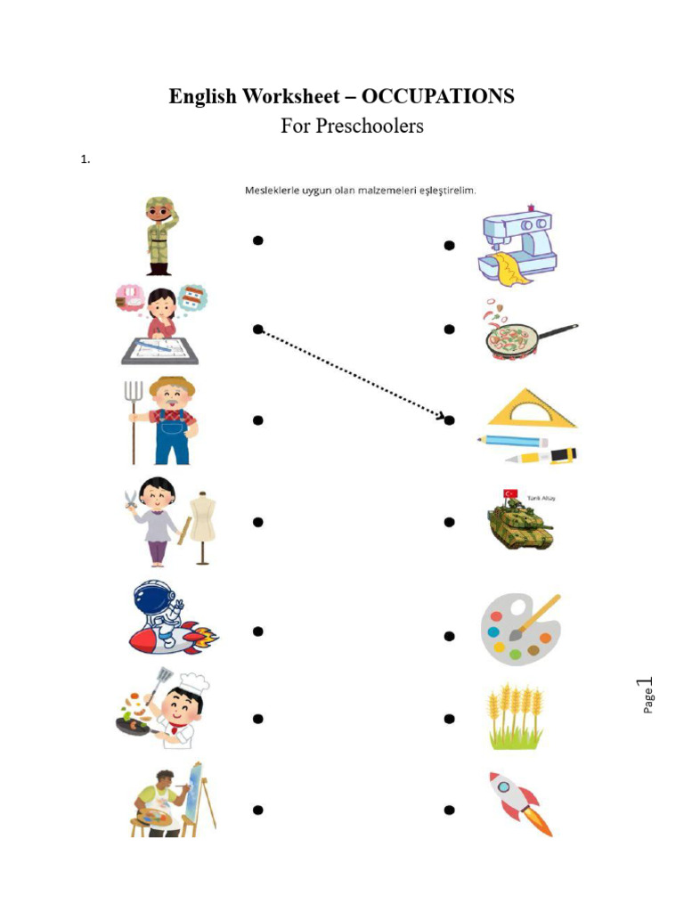 Preschool Occupations Worksheet | PDF