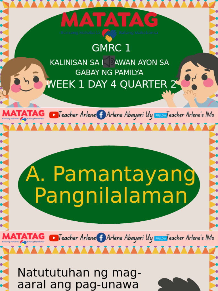GMRC 1 q2 Week 1 Day 4 Matatag | PDF