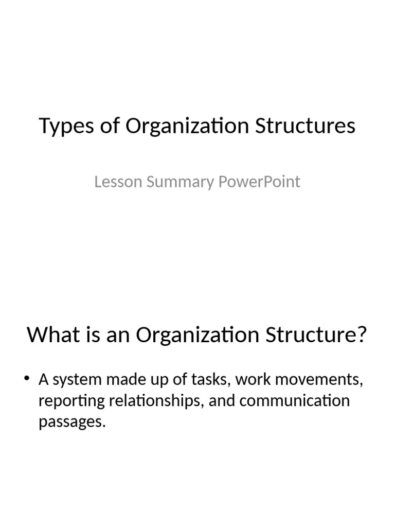 Organization Structures Presentation | PDF