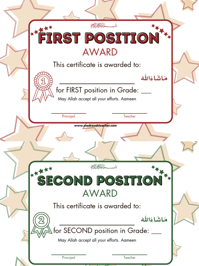 Certificate Awards for Grade Positions | PDF