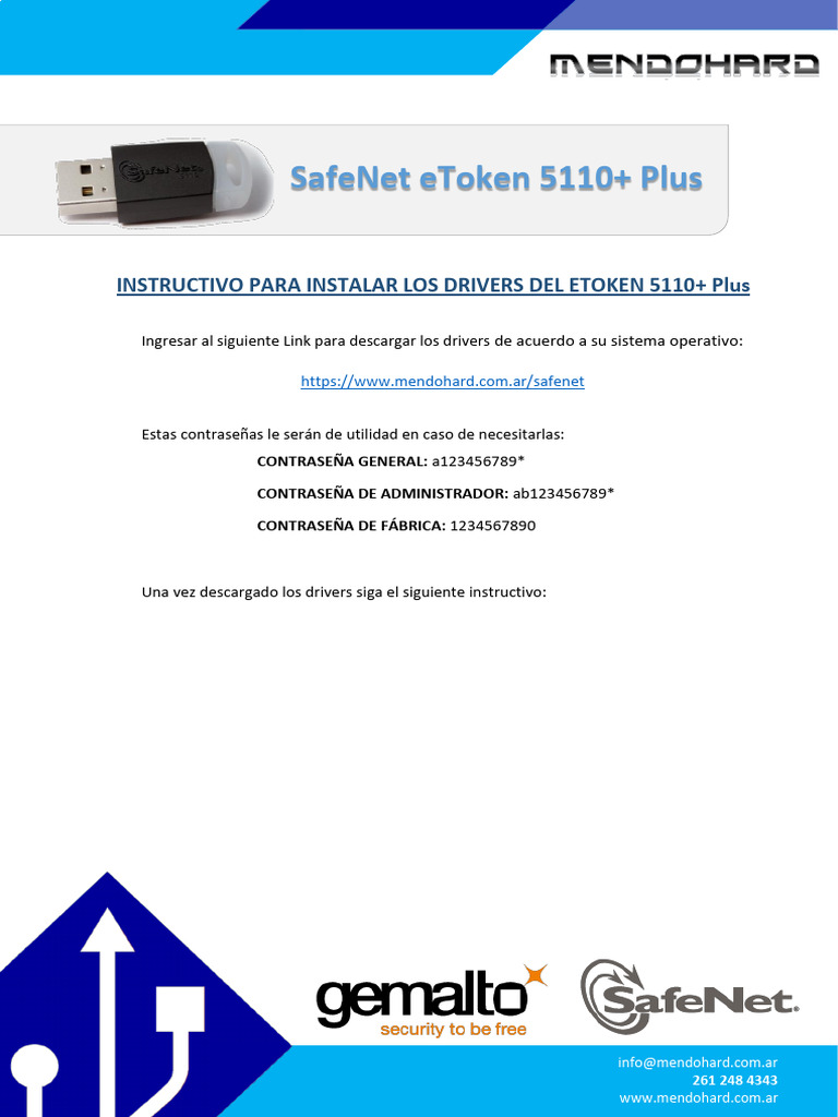 Instalación de Drivers SafeNet eToken 5110+ | PDF | Ciencias de la ...