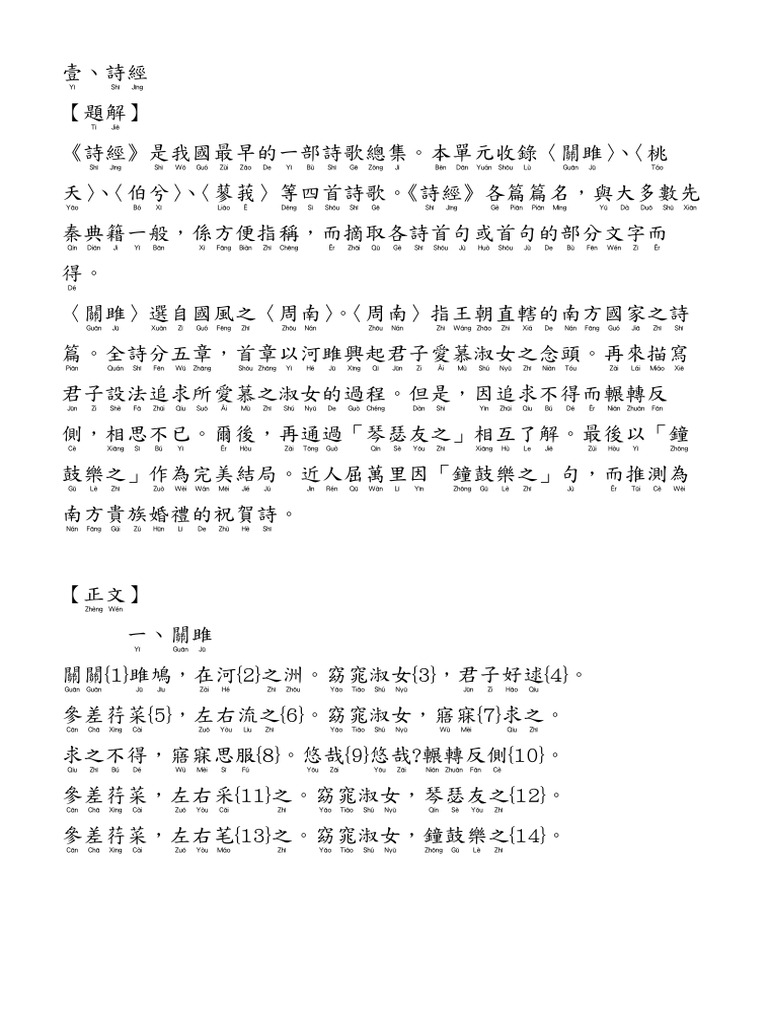 詩經 關雎 | PDF