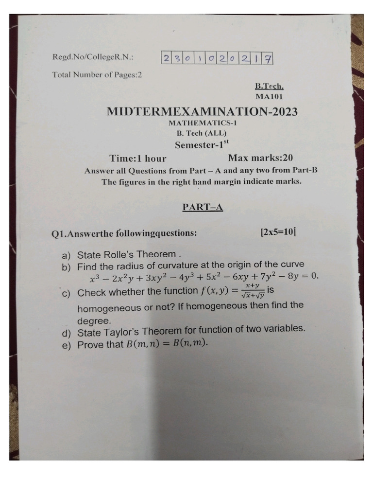 Mid Sem PYQ | PDF