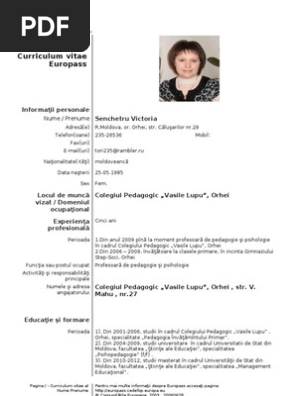 Model Cv In Romana Pdf