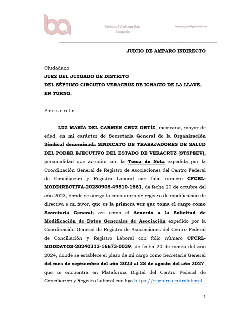 Juicio de Amparo Indirecto en Veracruz | PDF | Debido al proceso ...