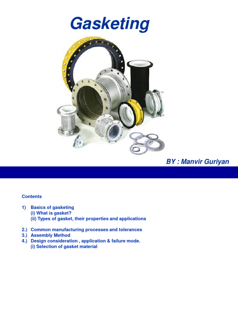 Gaskets Basics Manmade Materials Materials
