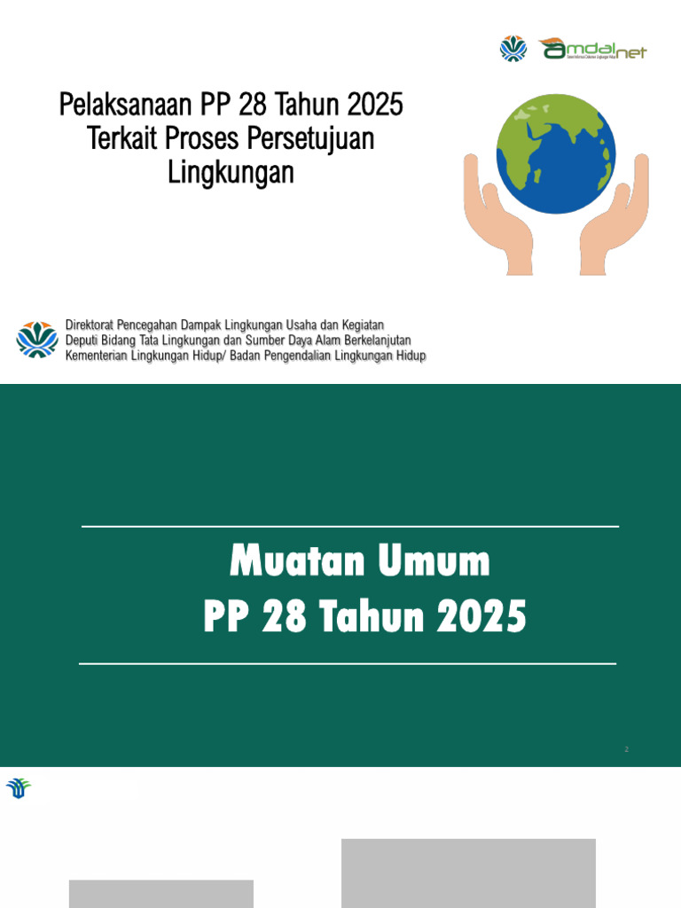 Proses Persetujuan Lingkungan PP 28/2025 | PDF