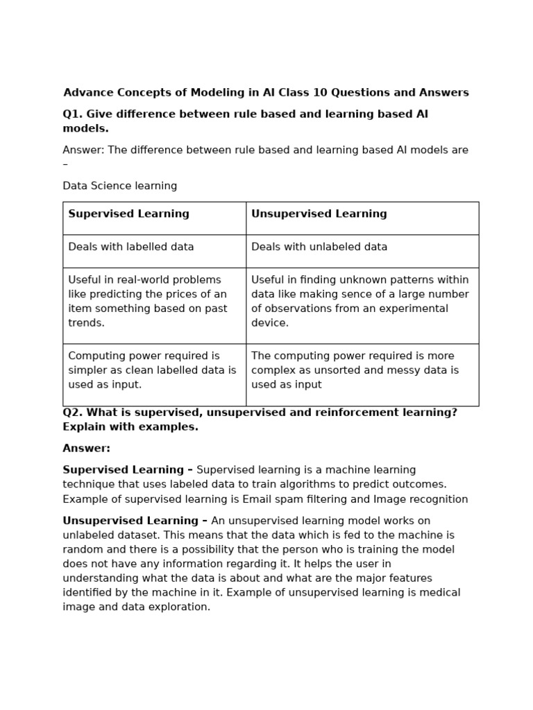 modelling questions | PDF | Machine Learning | Artificial Intelligence