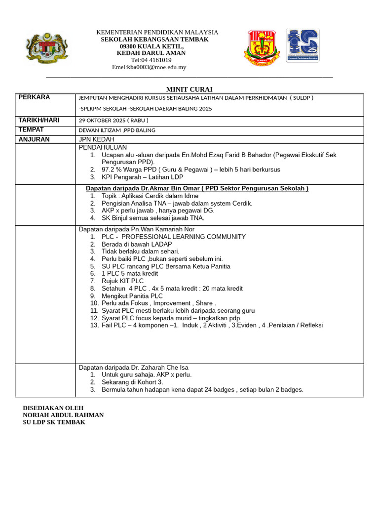 Minit Curai Mesy Su LDP | PDF