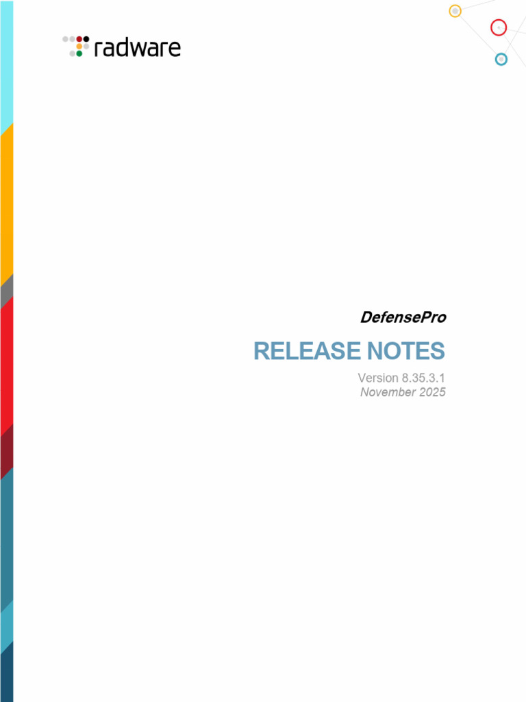 DefensePro 8.35.3.1 Release Notes | PDF | Transmission Control Protocol ...