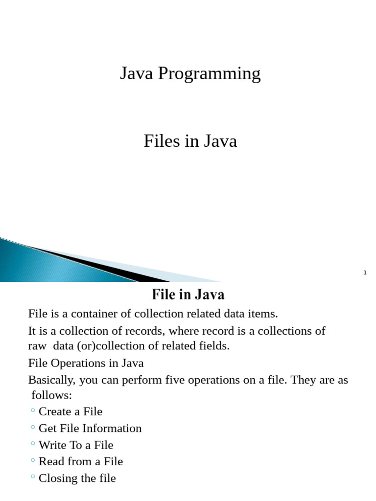 Java File Operations and Streams Guide | PDF | Computer File | Filename