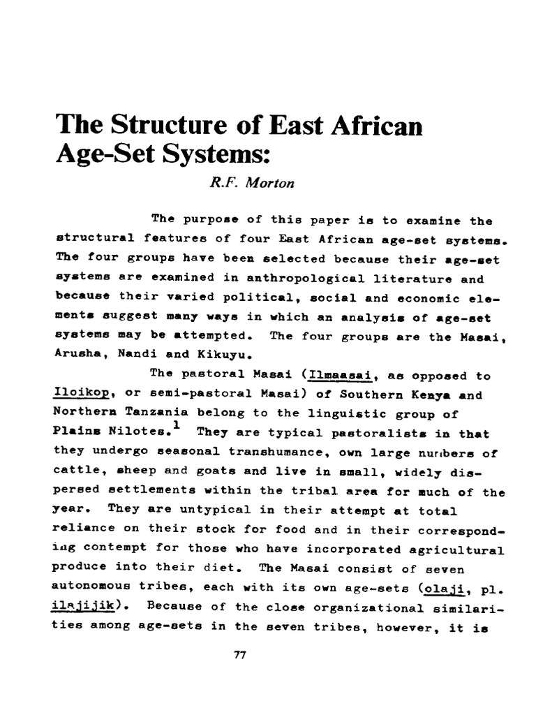 East African Age-Set Systems Explained | PDF | Kenya