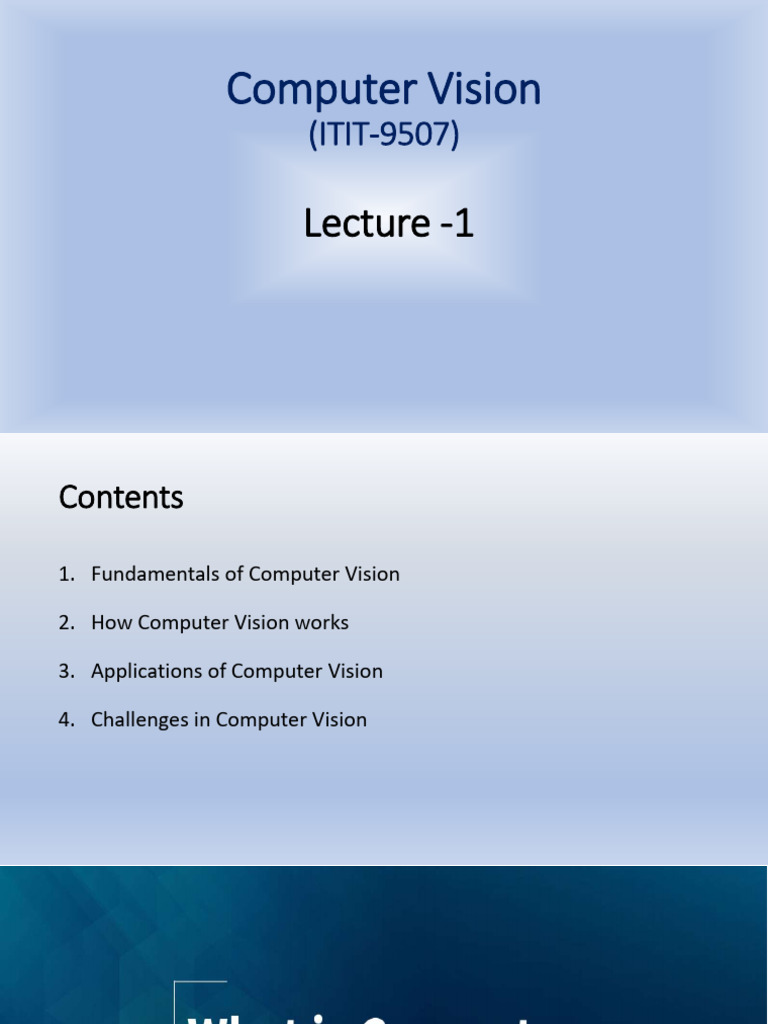 Lec 1 | PDF | Computer Vision | Augmented Reality