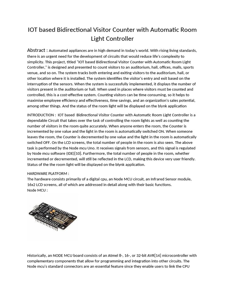 IoT Visitor Counter & Light Controller | PDF | Infrared | Microcontroller
