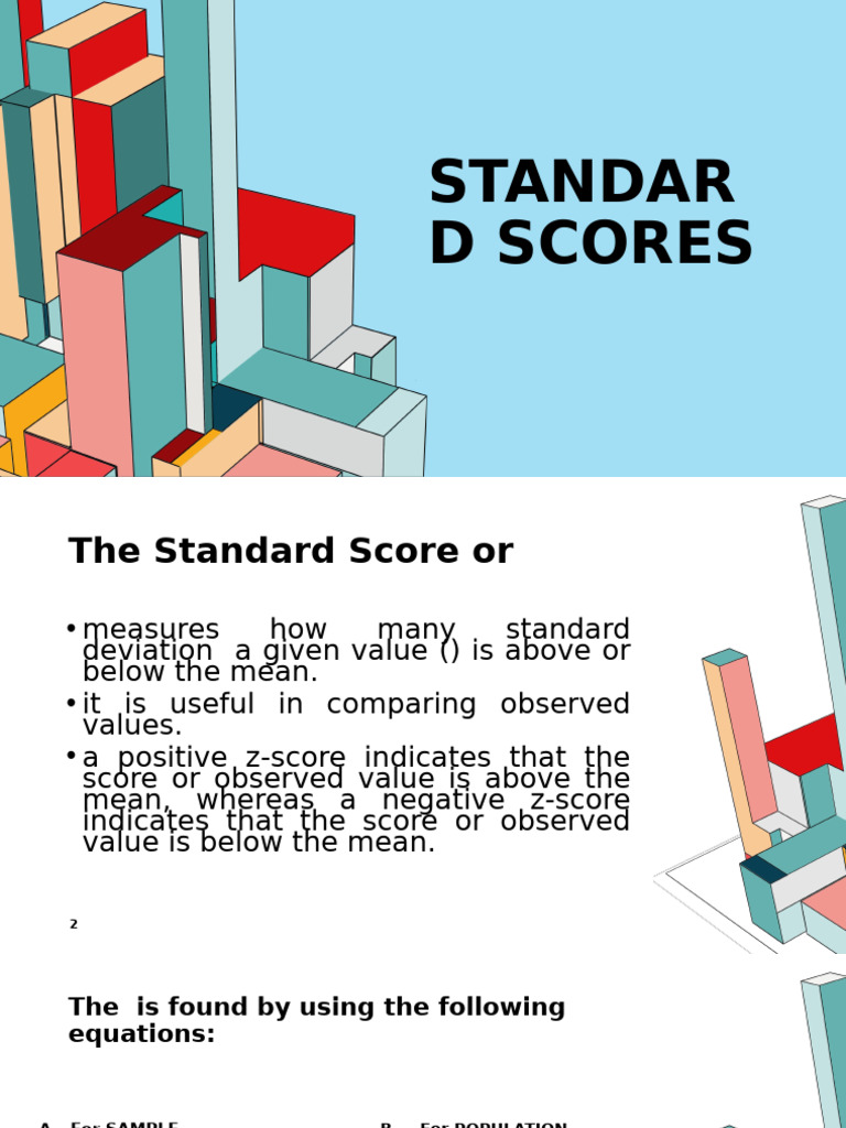 Standard Scores | PDF | Standard Score | Standard Deviation