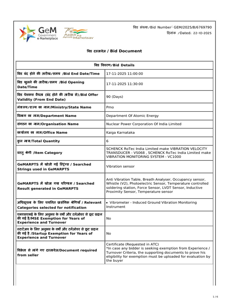GeM Bidding 8449914 | PDF | Procurement | Prices