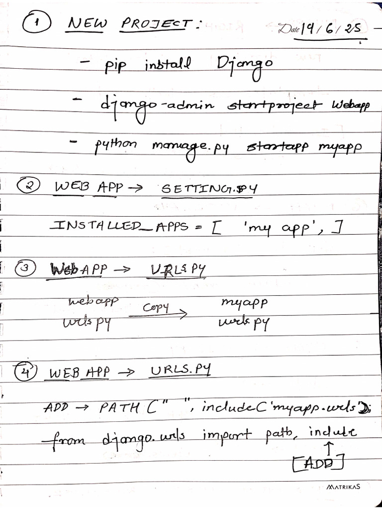 Project Creation Django Steps | PDF
