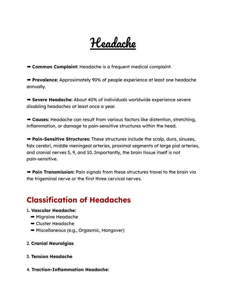 Understanding Headaches: Types & Treatments | PDF | Headache | Migraine