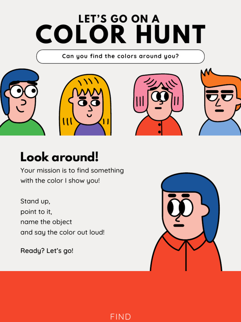 Color Hunt Activity Presentation in Colorful Minimalist Style | PDF