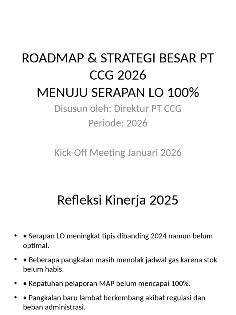 Strategi Serapan LO 100% PT CCG 2026 | PDF