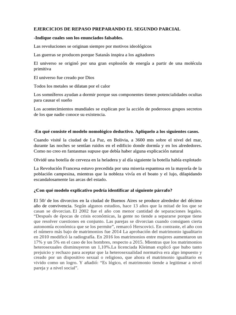 Ejercicios de Repaso Preparando El Segundo Parcial | PDF