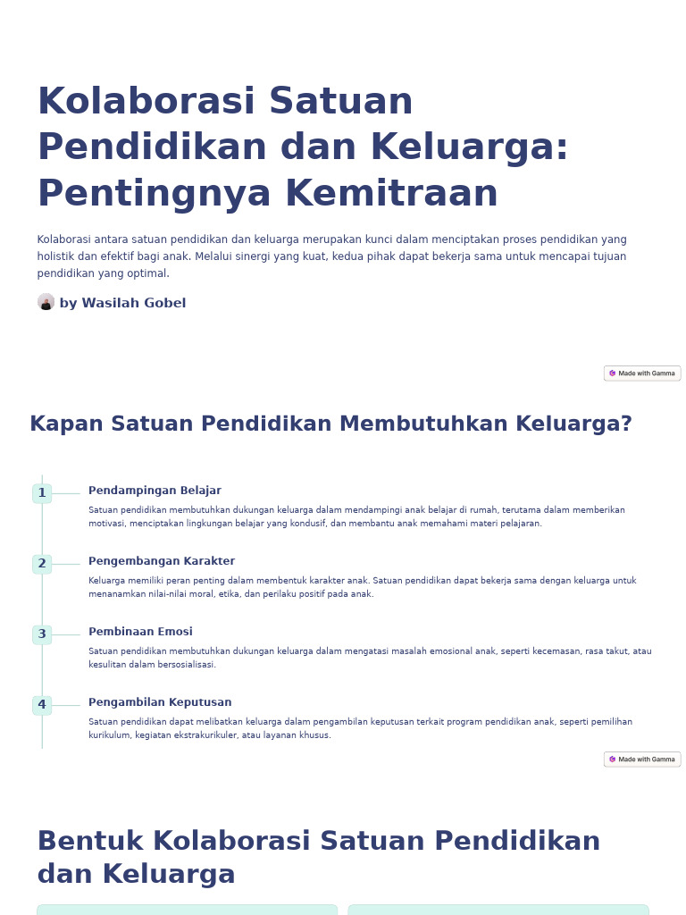 Kolaborasi Pendidikan dan Keluarga Efektif | PDF