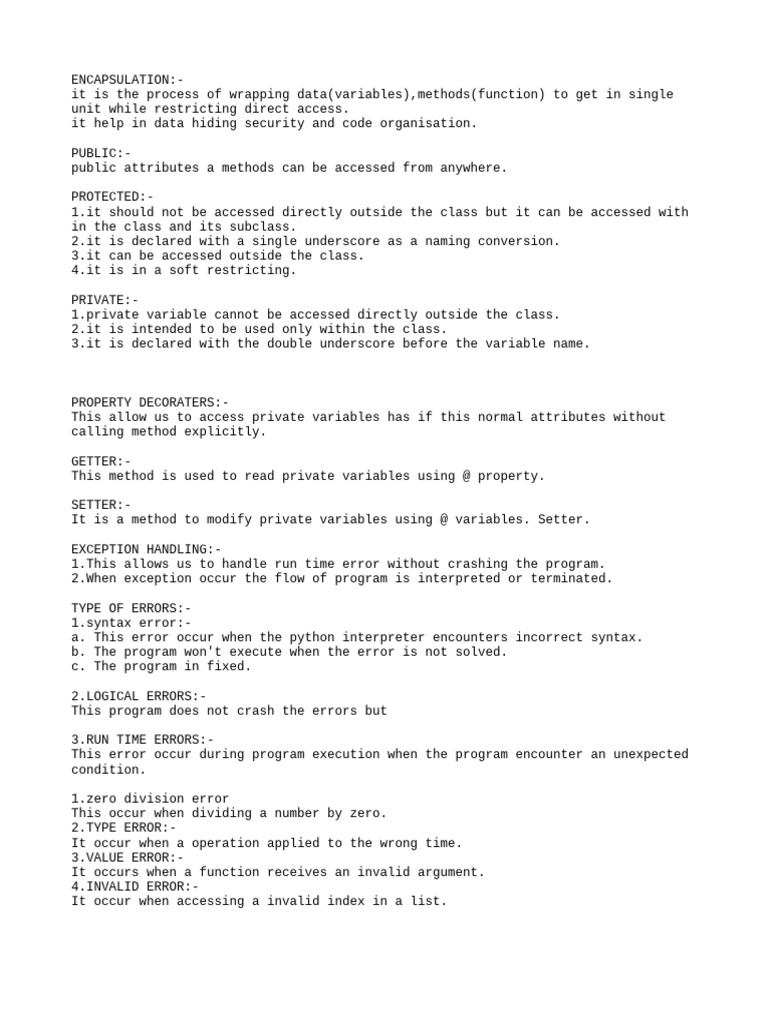 Understanding Encapsulation and Error Handling | PDF