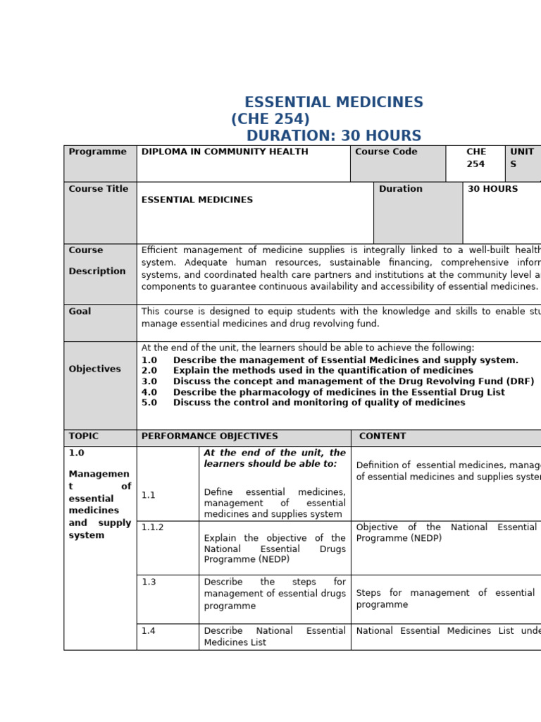 Essential Medicines Management Course | PDF | Pharmacovigilance ...