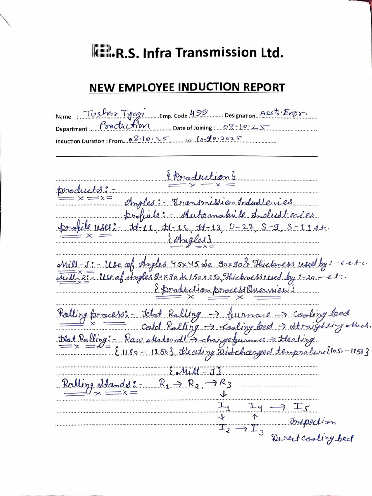 New Employee Induction Report | PDF