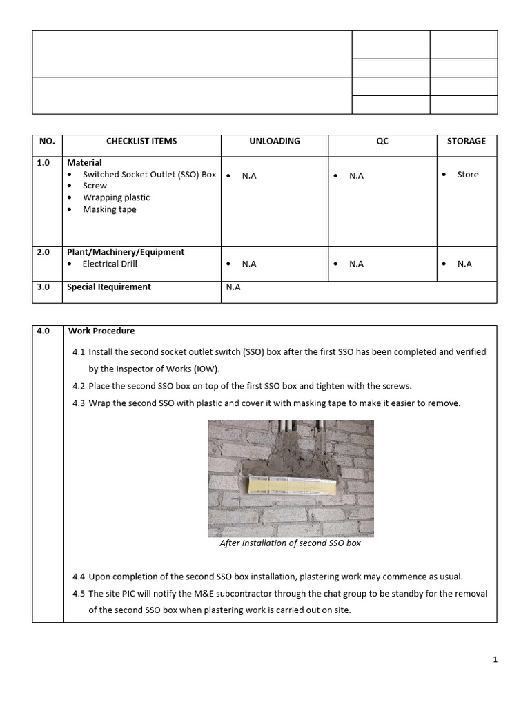 CU3A&3B MOS - 009 Installation of Second Switched Socket Outlet (SSO ...