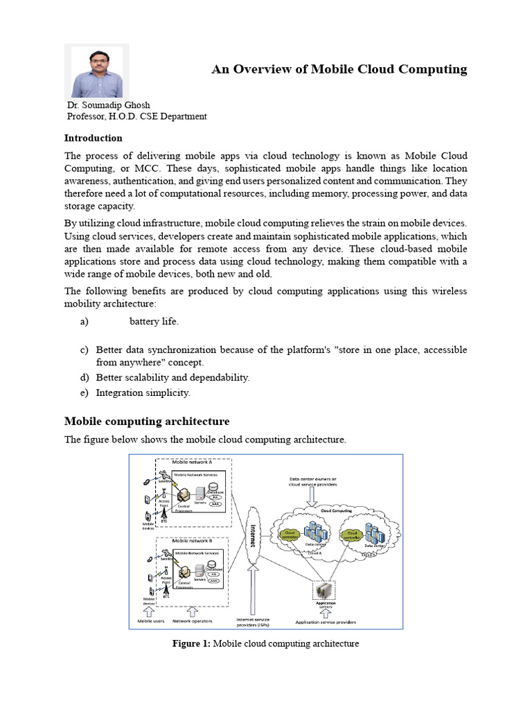 Mobile Cloud Computing Overview | PDF | Cloud Computing | Mobile App
