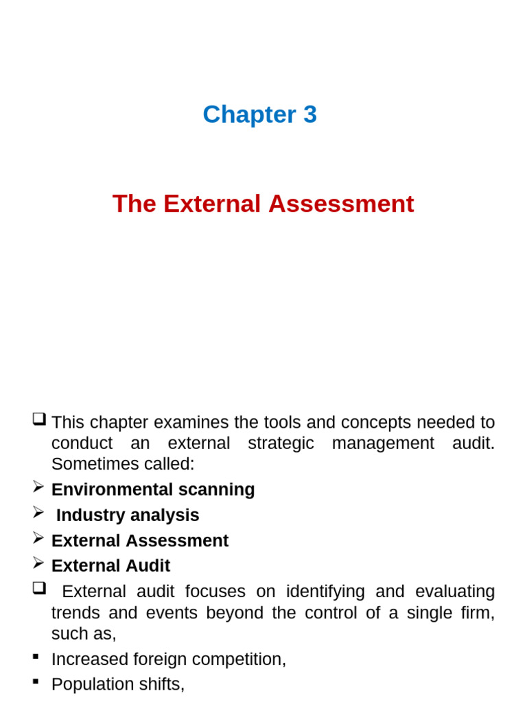 External Strategic Assessment Guide | PDF | Exports | Economic Growth