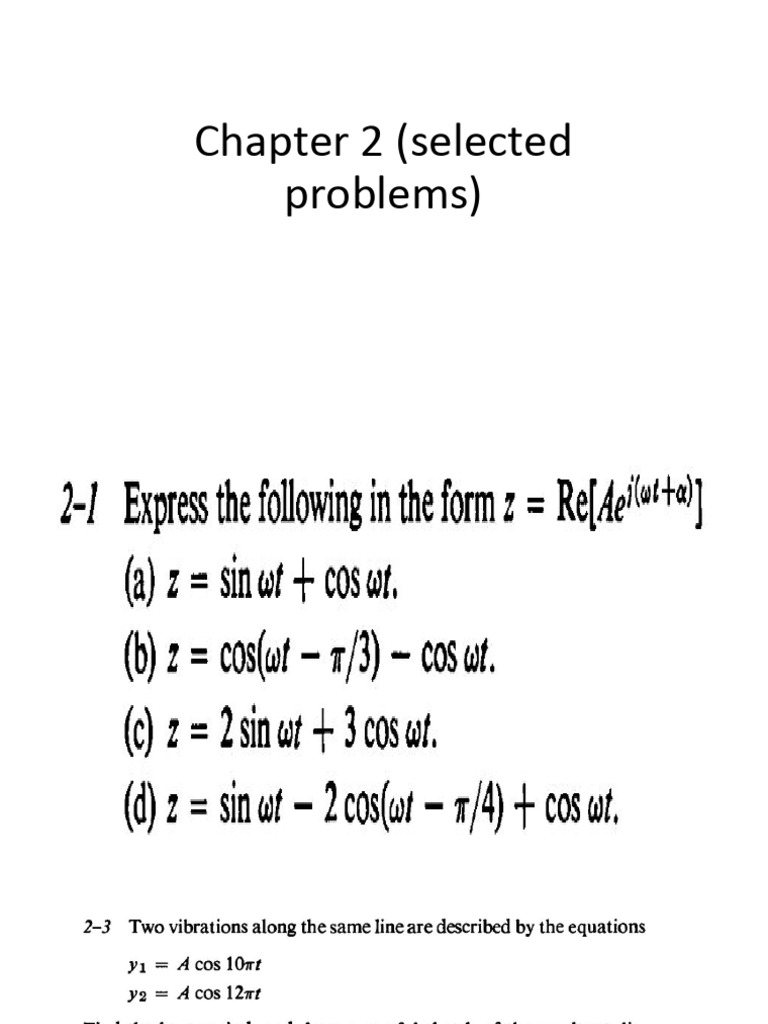 Chapter 2 (Selected Problems) | PDF