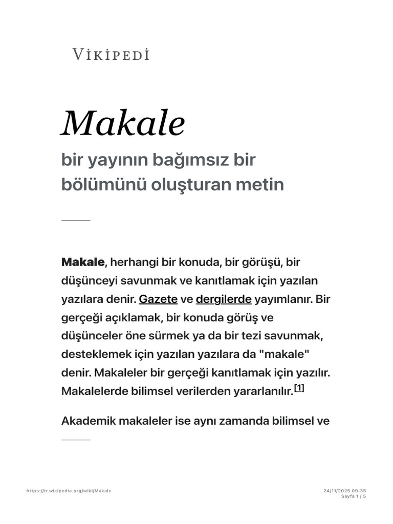 Makale - Vikipedi | PDF