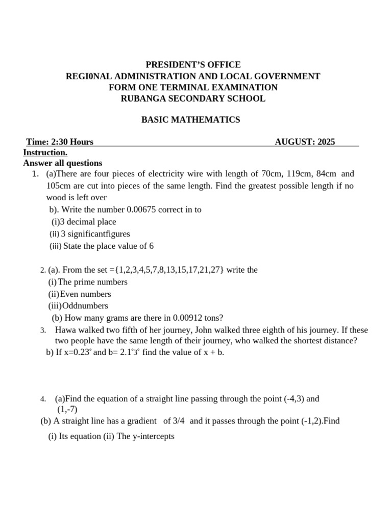 Basic Math f1 2025 | PDF