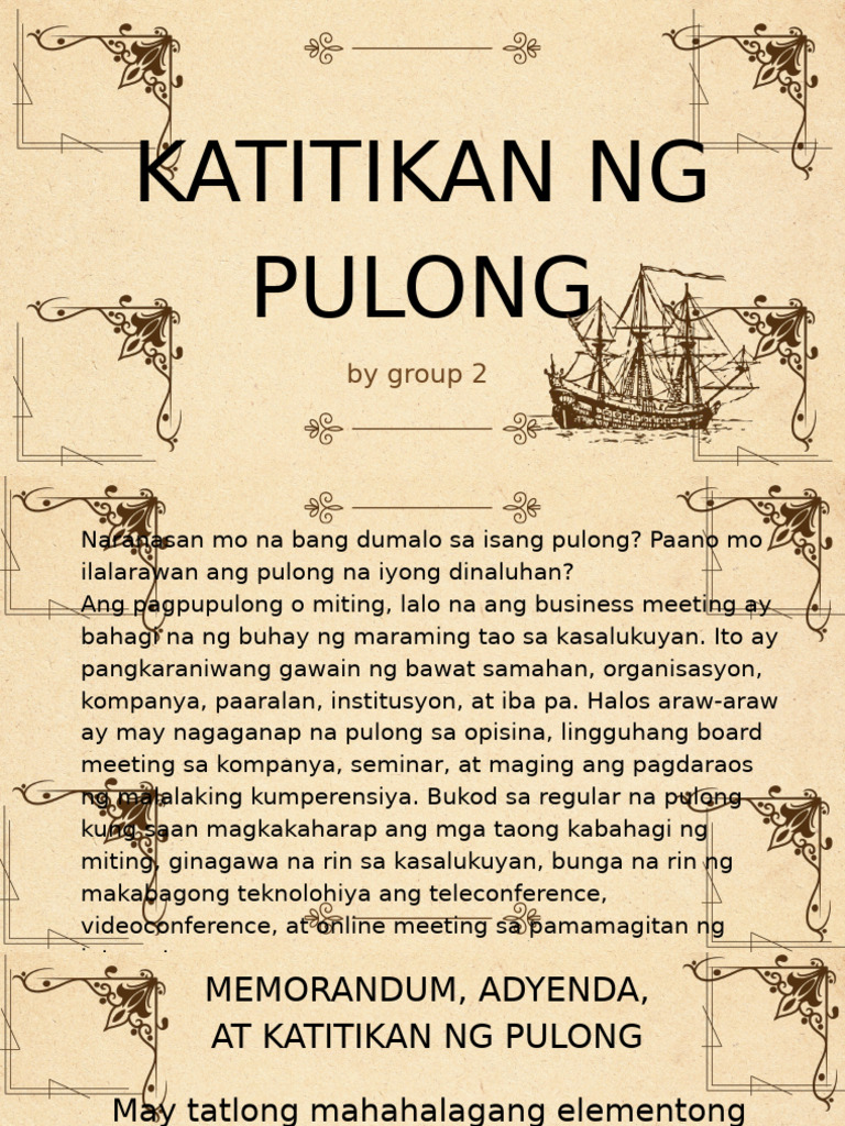 Katitikan NG Pulong | PDF