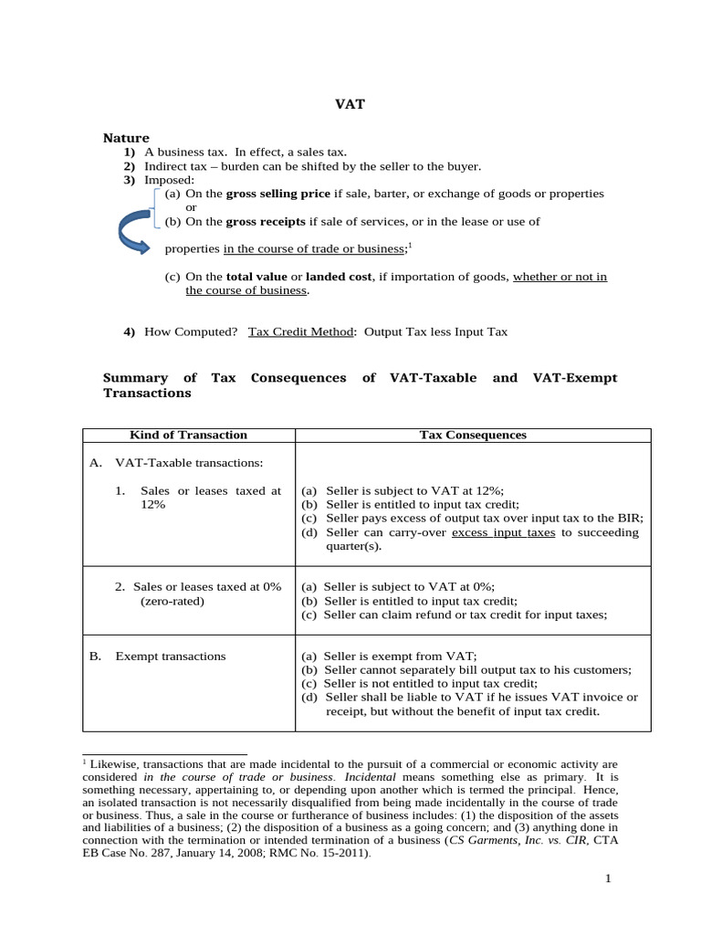 Understanding VAT: Tax Registration & Exemptions | PDF | Value Added ...