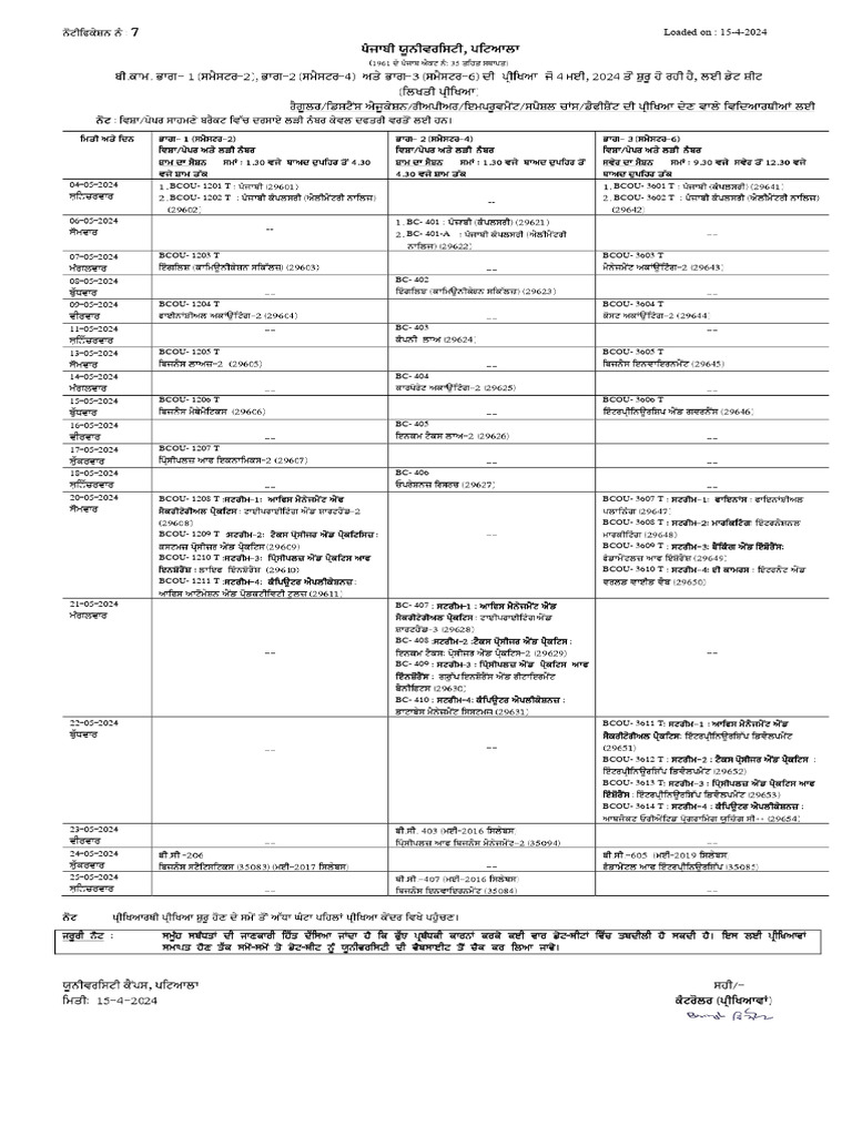 Suivi des codes BCOU et BC - Mai 2024 | PDF