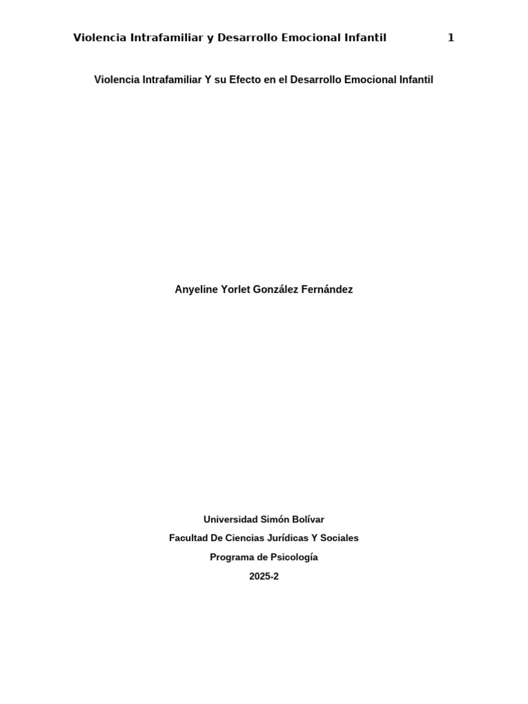Efectos de la Violencia en Niños | PDF | Violencia doméstica | Abuso ...